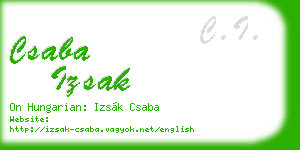 csaba izsak business card